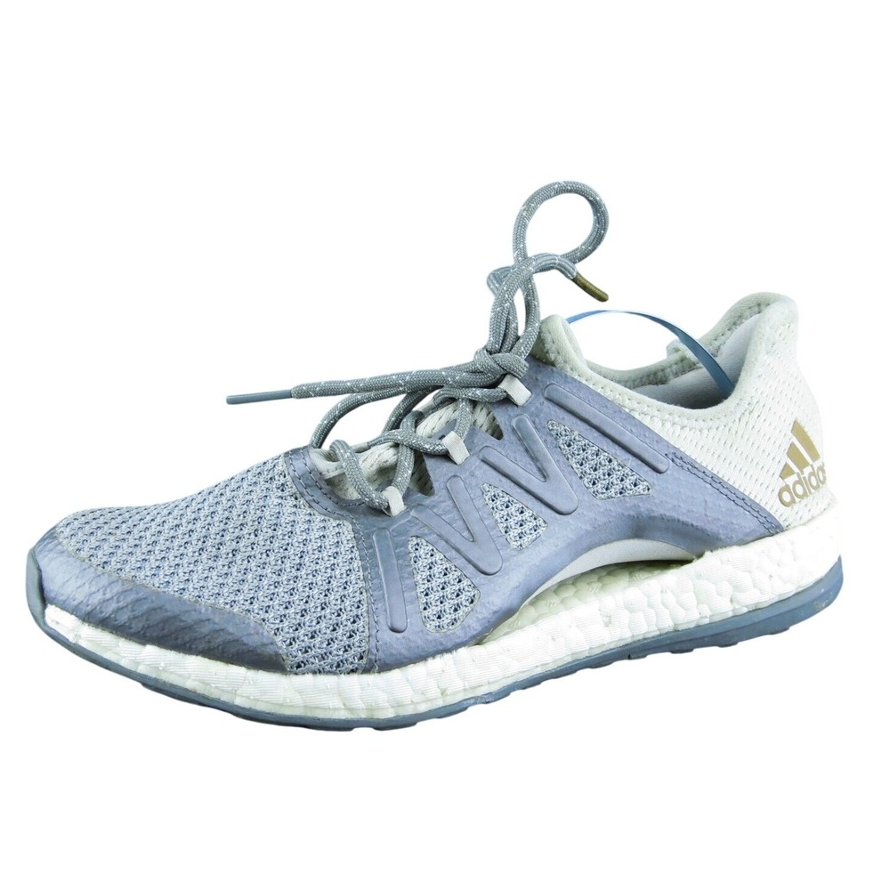 adidas Pureboost‎ Xpose Women Running Shoes Gray Fabric Lace Up Size 7.5 Medium